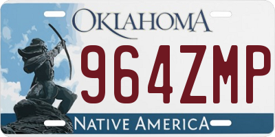 OK license plate 964ZMP