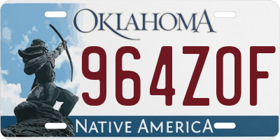 OK license plate 964ZOF