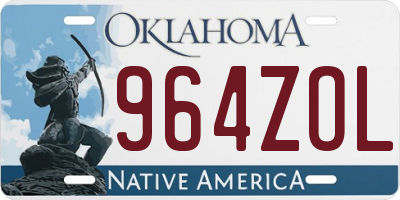 OK license plate 964ZOL