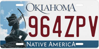 OK license plate 964ZPV