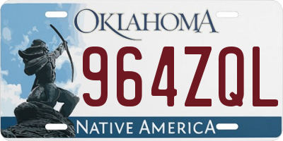 OK license plate 964ZQL