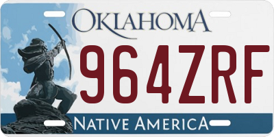 OK license plate 964ZRF