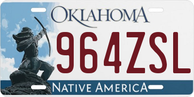 OK license plate 964ZSL