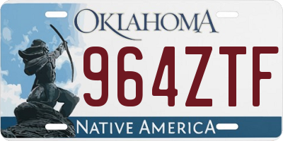 OK license plate 964ZTF