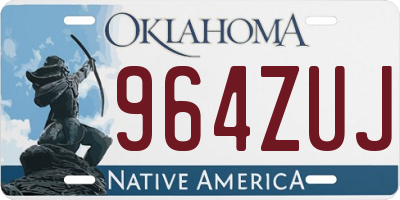 OK license plate 964ZUJ