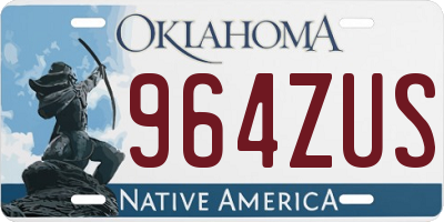 OK license plate 964ZUS