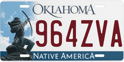 OK license plate 964ZVA