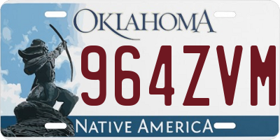 OK license plate 964ZVM