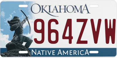 OK license plate 964ZVW