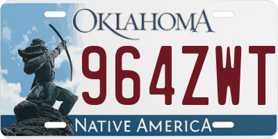 OK license plate 964ZWT