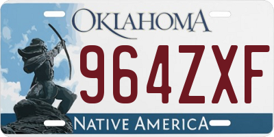 OK license plate 964ZXF