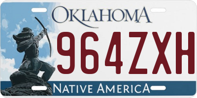 OK license plate 964ZXH