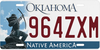 OK license plate 964ZXM