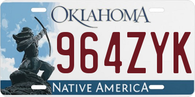 OK license plate 964ZYK