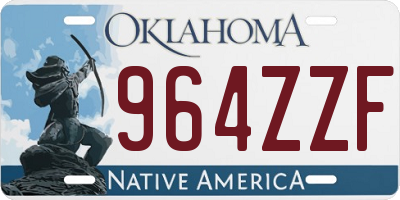 OK license plate 964ZZF