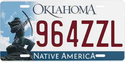 OK license plate 964ZZL