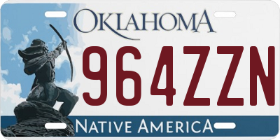 OK license plate 964ZZN