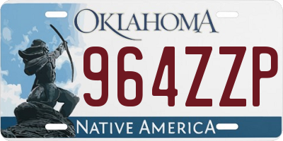 OK license plate 964ZZP