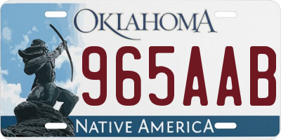 OK license plate 965AAB