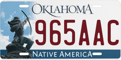 OK license plate 965AAC