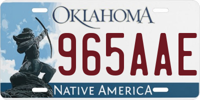 OK license plate 965AAE