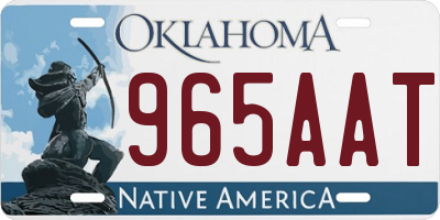 OK license plate 965AAT