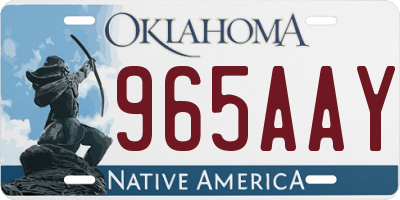 OK license plate 965AAY