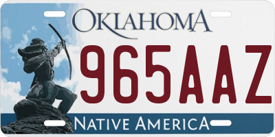 OK license plate 965AAZ