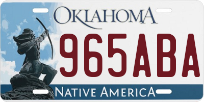 OK license plate 965ABA