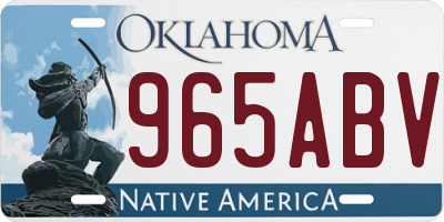 OK license plate 965ABV