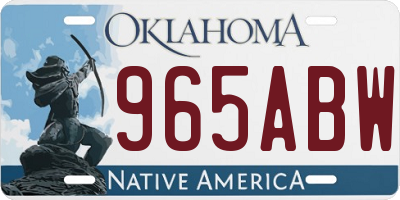 OK license plate 965ABW