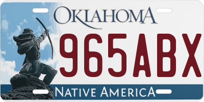 OK license plate 965ABX