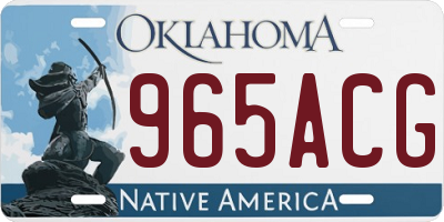 OK license plate 965ACG