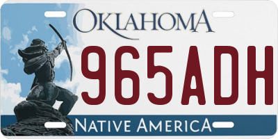 OK license plate 965ADH