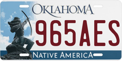 OK license plate 965AES