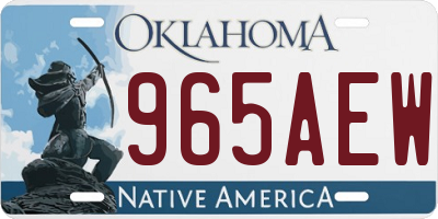 OK license plate 965AEW