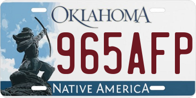 OK license plate 965AFP