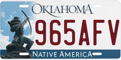 OK license plate 965AFV