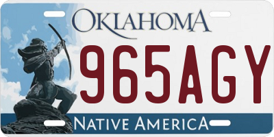 OK license plate 965AGY