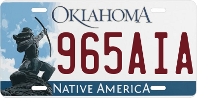 OK license plate 965AIA