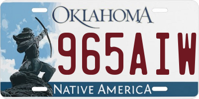 OK license plate 965AIW