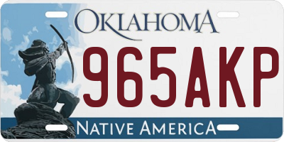 OK license plate 965AKP