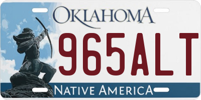 OK license plate 965ALT