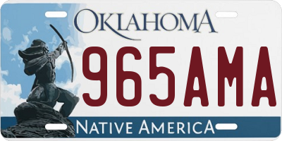 OK license plate 965AMA