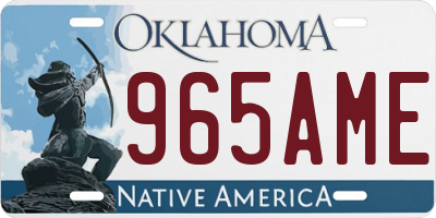 OK license plate 965AME