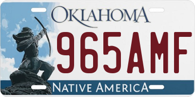 OK license plate 965AMF