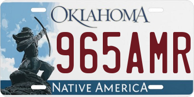 OK license plate 965AMR