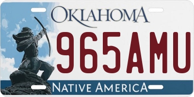 OK license plate 965AMU