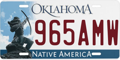 OK license plate 965AMW
