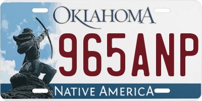OK license plate 965ANP